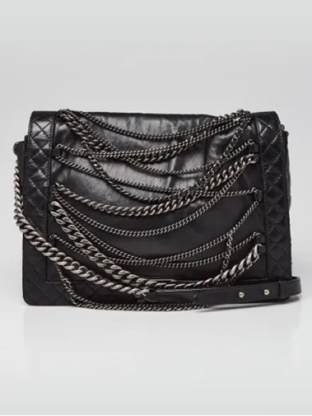 XL Chanel enchained flap Boy Bag with Ruthenian hardware